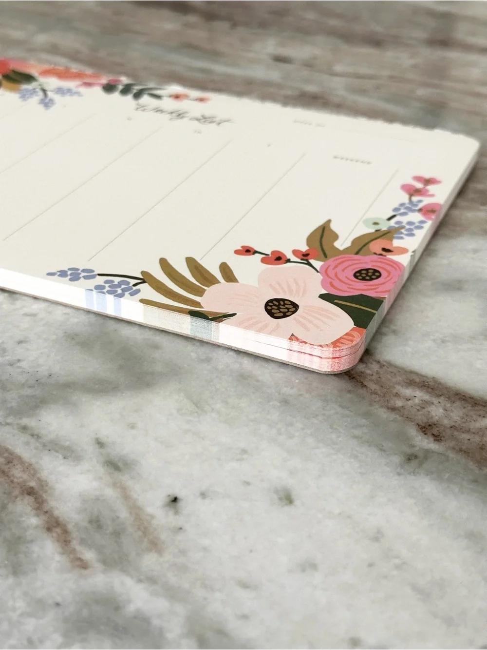 Anthropologie Rifle Paper Co. Floral Weekly Desk Notepad Planner - Mouse Pad